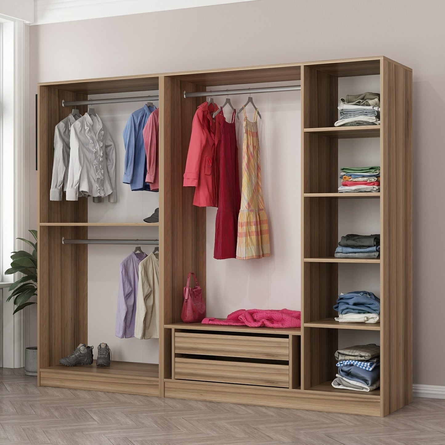 Ντουλάπα 225x190x52 εκ Dore 506MNR2430
