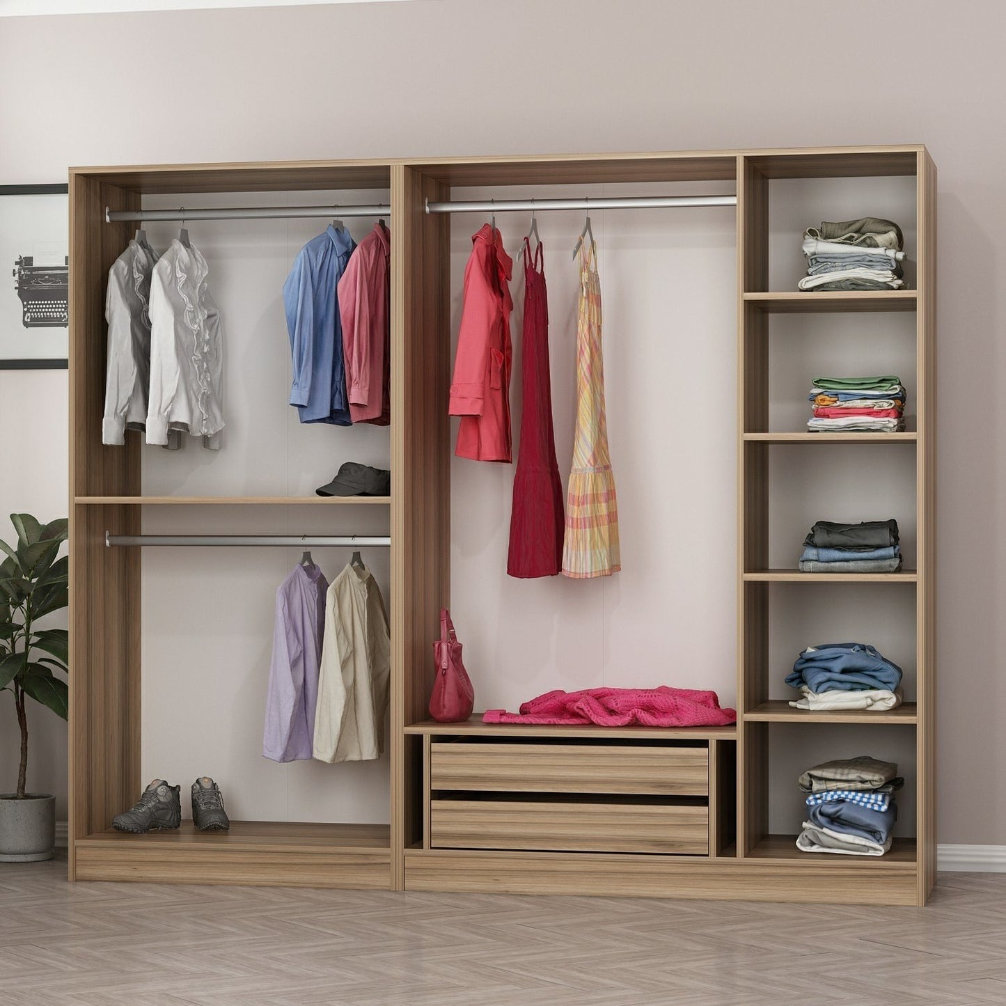 Ντουλάπα 225x190x52 εκ Dore 506MNR2430