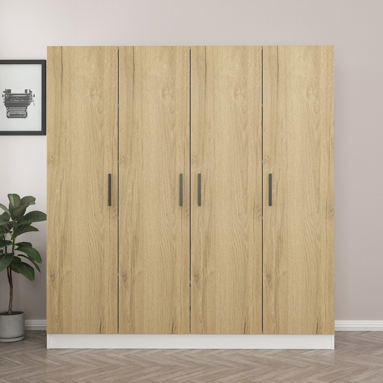 Ντουλάπα 180x210x52 εκ Walnut White 506MNR2433
