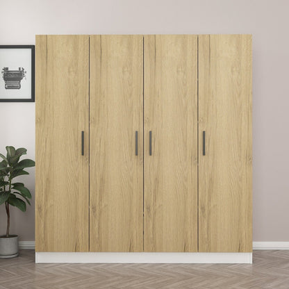 Ντουλάπα 180x210x52 εκ Walnut White 506MNR2433