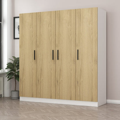 Ντουλάπα 180x210x52 εκ Walnut White 506MNR2433