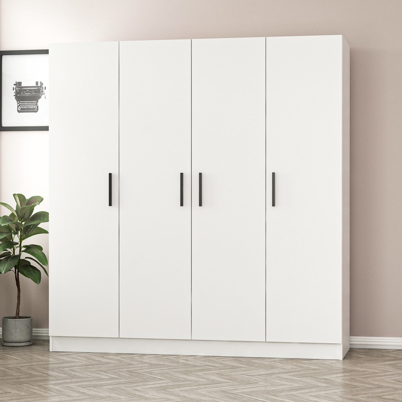 Ντουλάπα 180x190x52 εκ Λευκό 506MNR2442