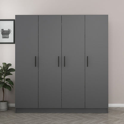 Ντουλάπα 180x190x52 εκ Ανθρακί 506MNR2462