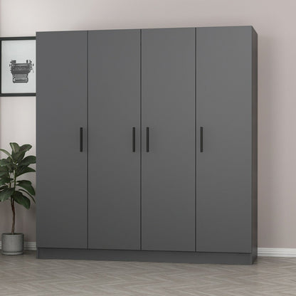 Ντουλάπα 180x190x52 εκ Ανθρακί 506MNR2462