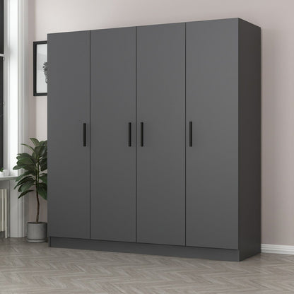 Ντουλάπα 180x210x52 εκ Ανθρακί 506MNR2463