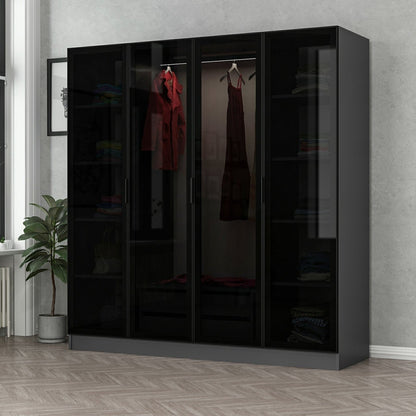 Ντουλάπα 180x210x52 εκ Anthracite Black 506MNR2475