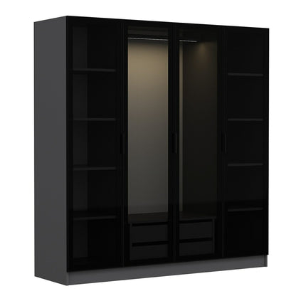 Ντουλάπα 180x210x52 εκ Anthracite Black 506MNR2475