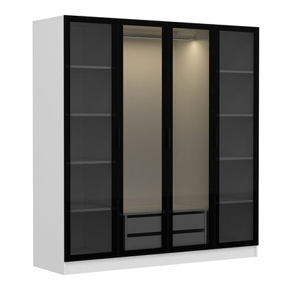 Ντουλάπα 180x190x52 εκ White Black 506MNR2476