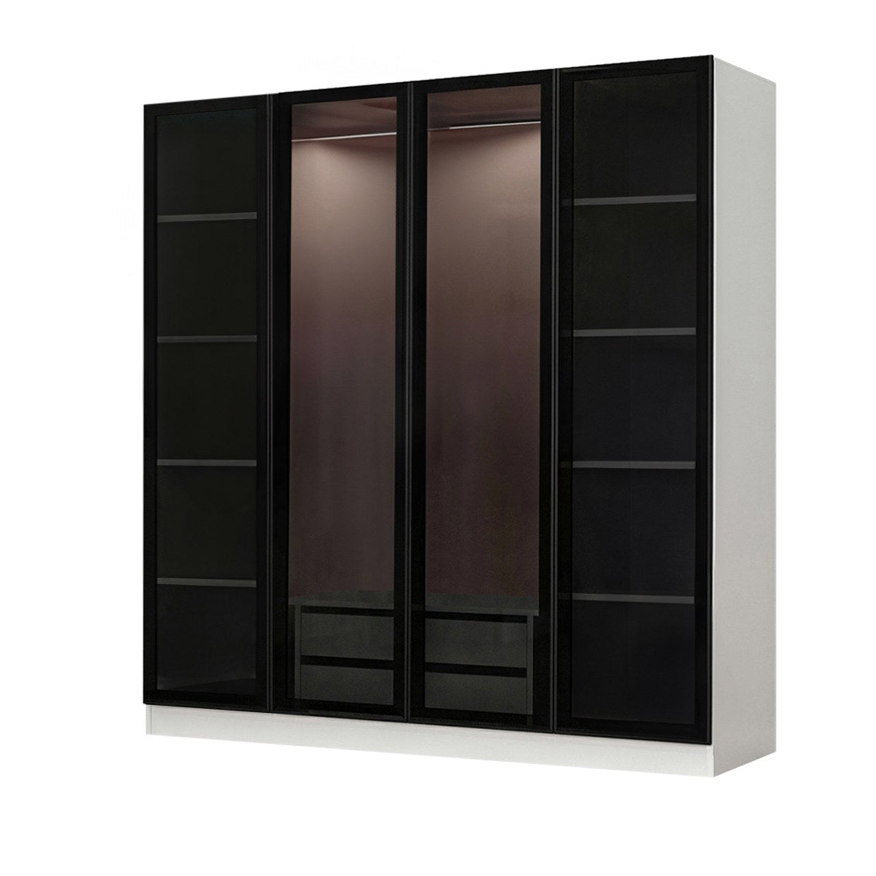 Ντουλάπα 180x210x52 εκ White Black 506MNR2477