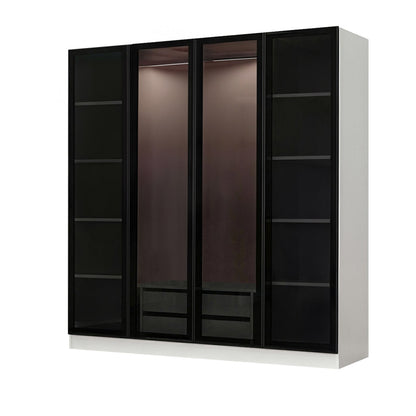 Ντουλάπα 180x210x52 εκ White Black 506MNR2477