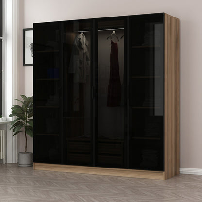 Ντουλάπα 180x210x52 εκ Golden Oak Dark Grey 506MNR2489