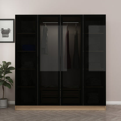 Ντουλάπα 180x210x52 εκ Golden Oak Dark Grey 506MNR2489