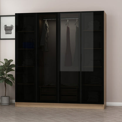 Ντουλάπα 180x210x52 εκ Golden Oak Dark Grey 506MNR2489