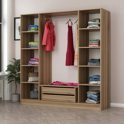 Ντουλάπα 180x210x52 εκ Golden Oak Dark Grey 506MNR2489