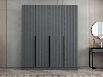 Ντουλάπα 180x210x52 εκ Ανθρακί 506MNR2491