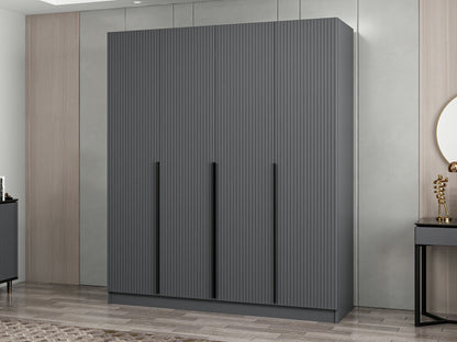 Ντουλάπα 180x210x52 εκ Ανθρακί 506MNR2491