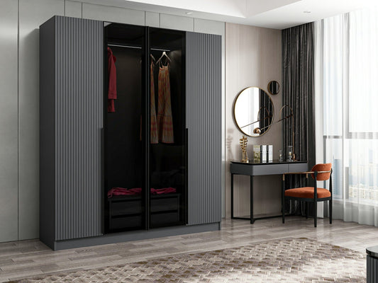 Ντουλάπα 180x210x52 εκ Anthracite Dark Grey 506MNR2494