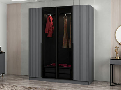 Ντουλάπα 180x210x52 εκ Anthracite Dark Grey 506MNR2494