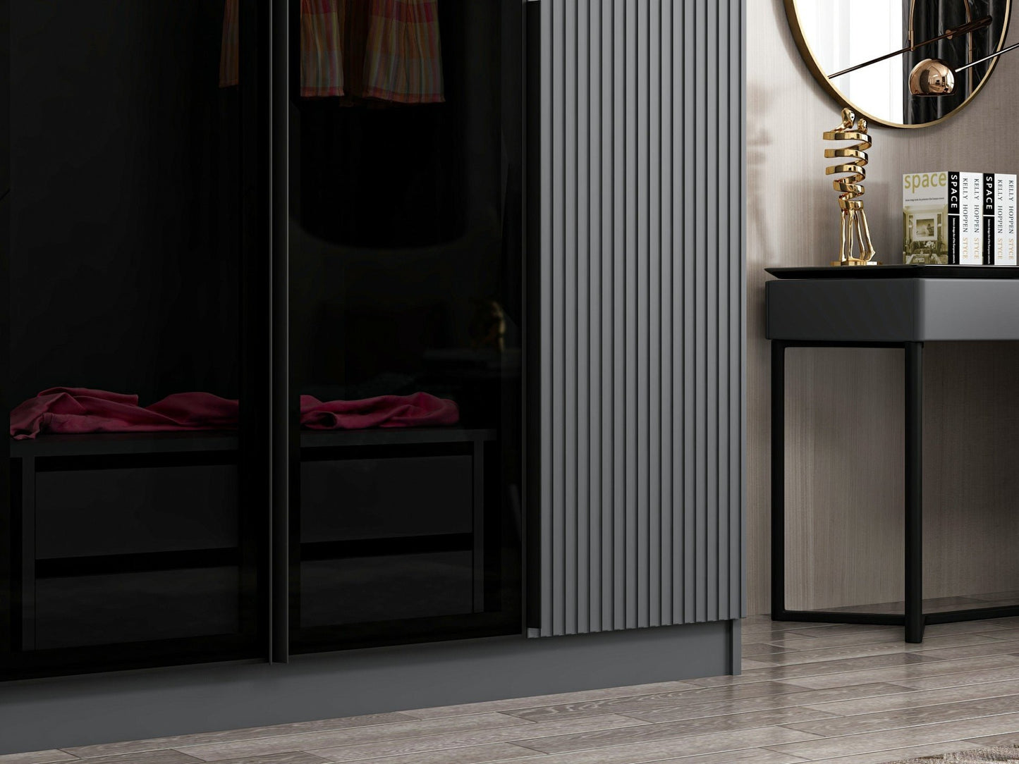 Ντουλάπα 180x210x52 εκ Anthracite Dark Grey 506MNR2494