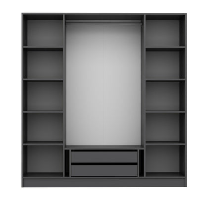 Ντουλάπα 180x210x52 εκ Anthracite Dark Grey 506MNR2494