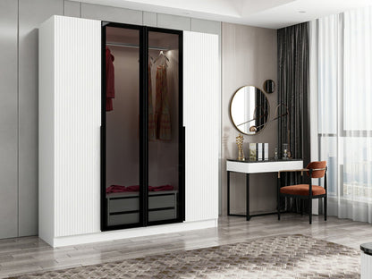 Ντουλάπα 180x210x52 εκ White Dark Grey 506MNR2495