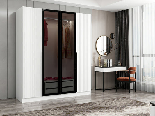 Ντουλάπα 180x210x52 εκ White Dark Grey 506MNR2495