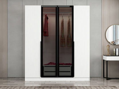 Ντουλάπα 180x210x52 εκ White Dark Grey 506MNR2495