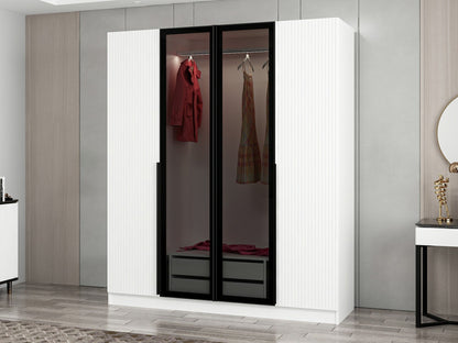 Ντουλάπα 180x210x52 εκ White Dark Grey 506MNR2495