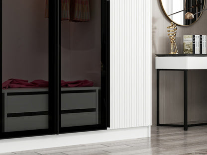 Ντουλάπα 180x210x52 εκ White Dark Grey 506MNR2495