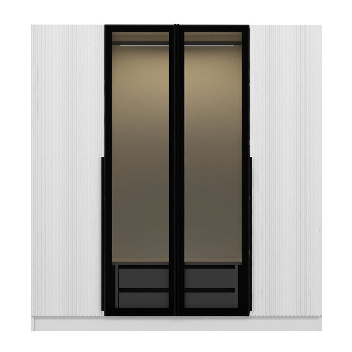 Ντουλάπα 180x210x52 εκ White Dark Grey 506MNR2495