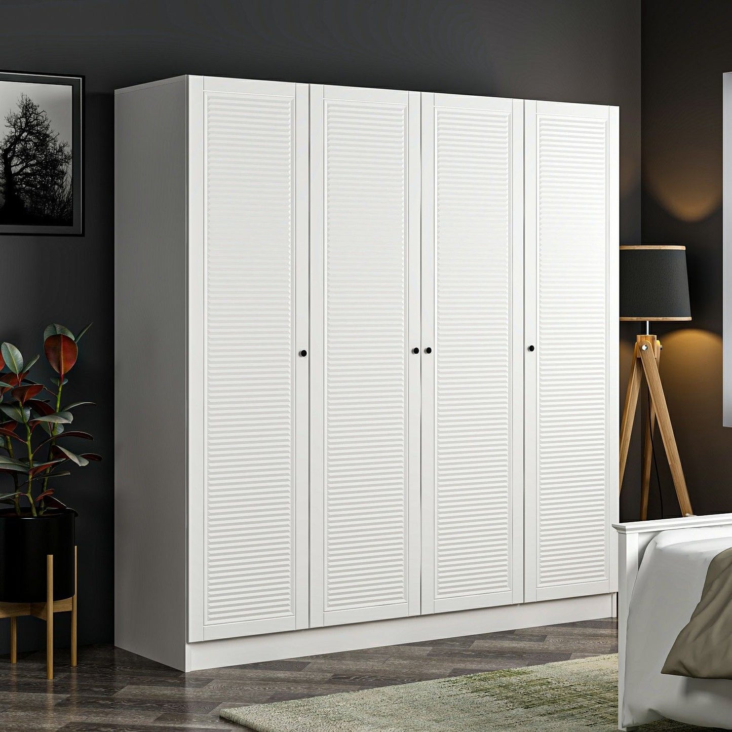Ντουλάπα 180x190x52 εκ Λευκό 506MNR2498