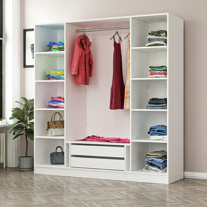 Ντουλάπα 180x210x52 εκ Λευκό 506MNR2499