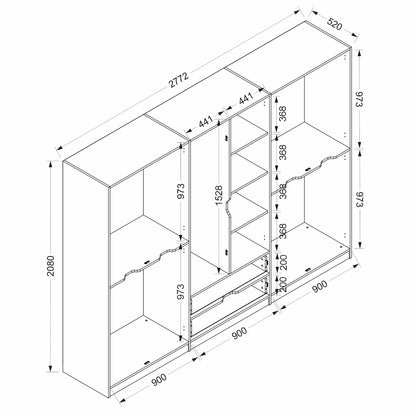 Ντουλάπα 277x208x52 εκ Dore 506MNR2501