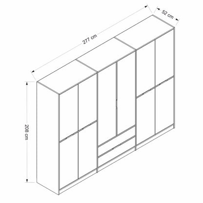 Ντουλάπα 277x208x52 εκ Dore 506MNR2502