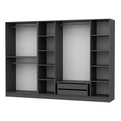 Ντουλάπα 270x190x52 εκ Ανθρακί 506MNR2503