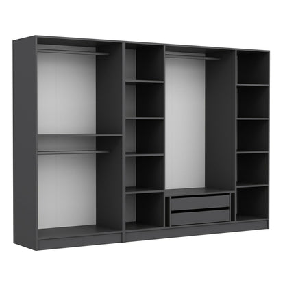 Ντουλάπα 270x210x52 εκ Ανθρακί 506MNR2504