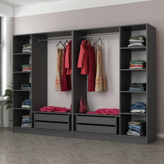 Ντουλάπα 270x190x52 εκ Ανθρακί 506MNR2507
