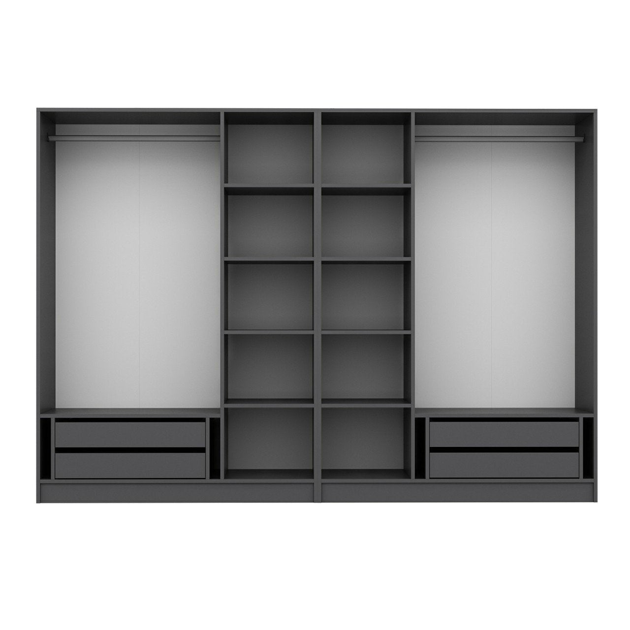 Ντουλάπα 270x190x52 εκ Ανθρακί 506MNR2507