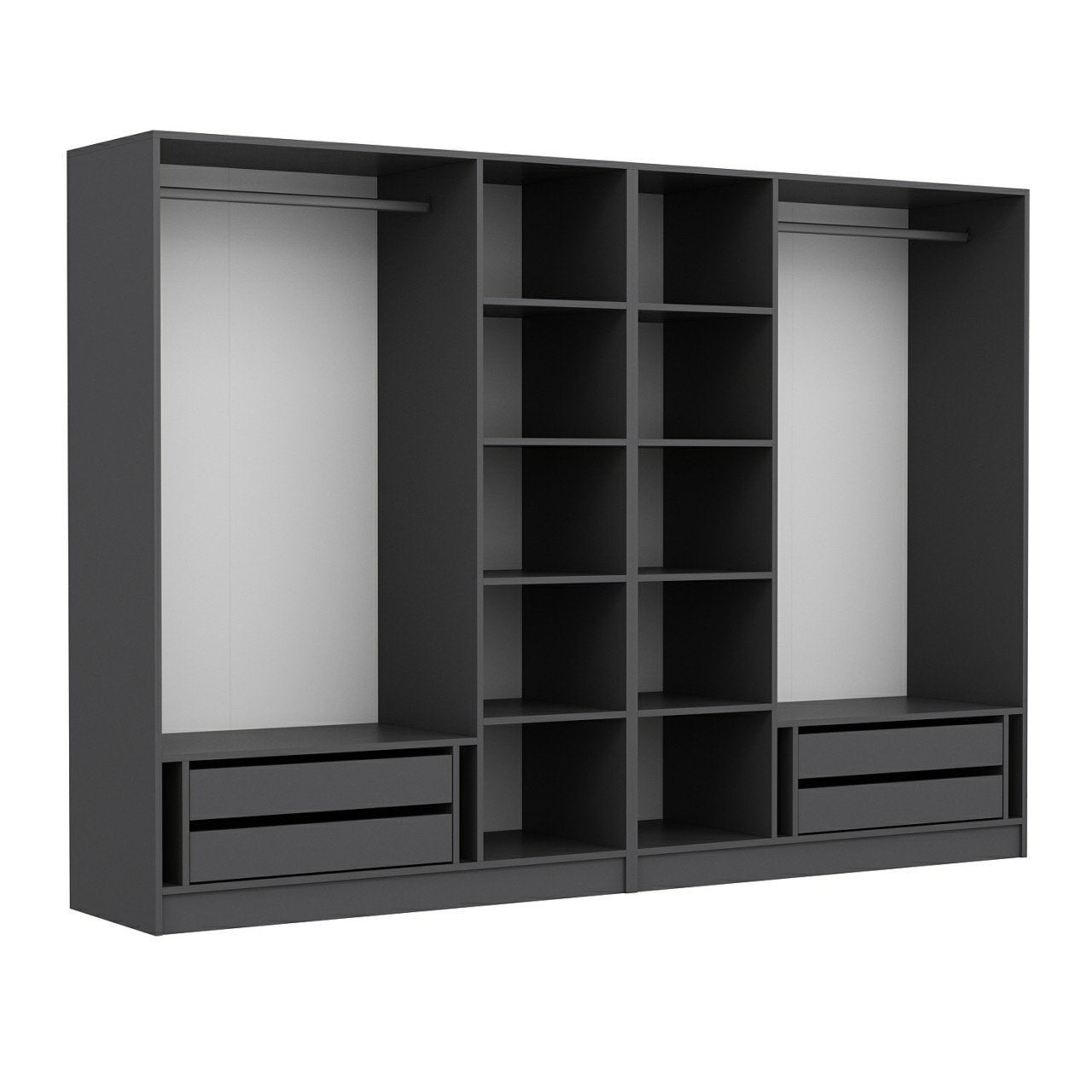 Ντουλάπα 270x210x52 εκ Ανθρακί 506MNR2508