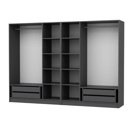 Ντουλάπα 270x210x52 εκ Ανθρακί 506MNR2508