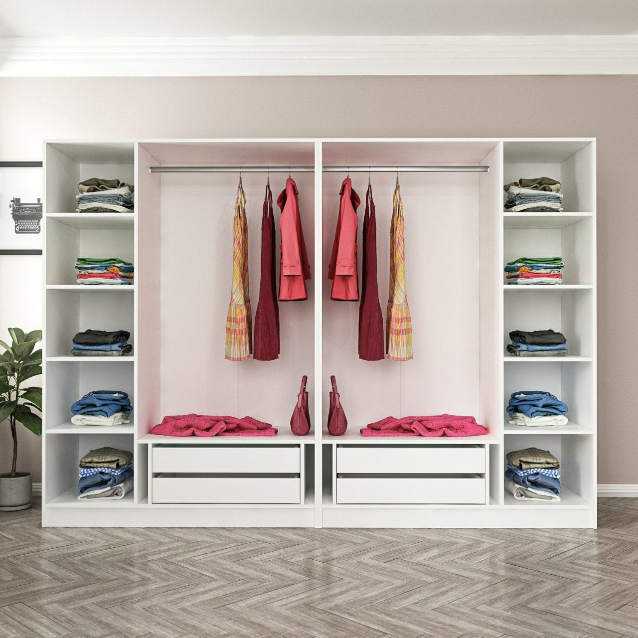 Ντουλάπα 270x190x52 εκ Λευκό 506MNR2509