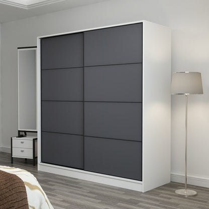 Ντουλάπα 180x210x52 εκ White Anthracite 506MNR2520