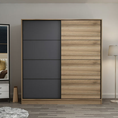 Ντουλάπα 180x210x60 εκ Dore Anthracite 506MNR2536