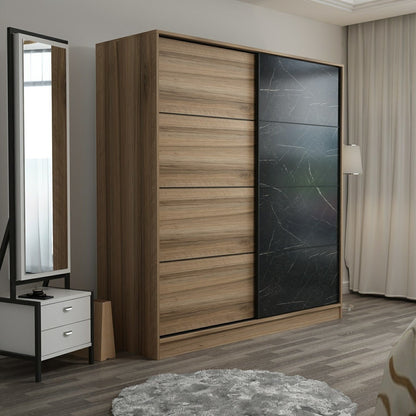 Ντουλάπα 180x190x52 εκ Dore Black 506MNR2537