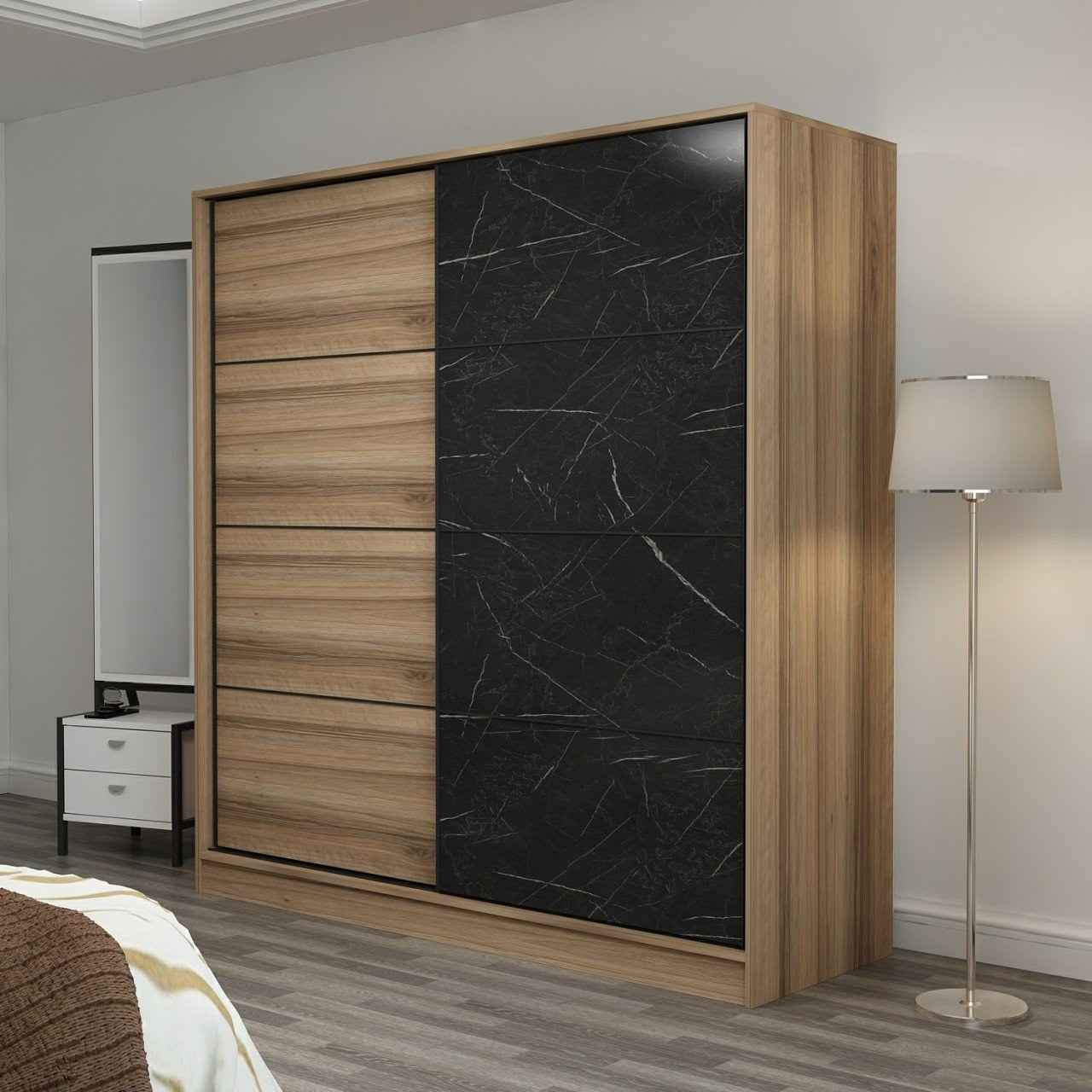 Ντουλάπα 180x190x52 εκ Dore Black 506MNR2537