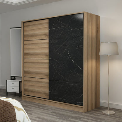 Ντουλάπα 180x190x52 εκ Dore Black 506MNR2537