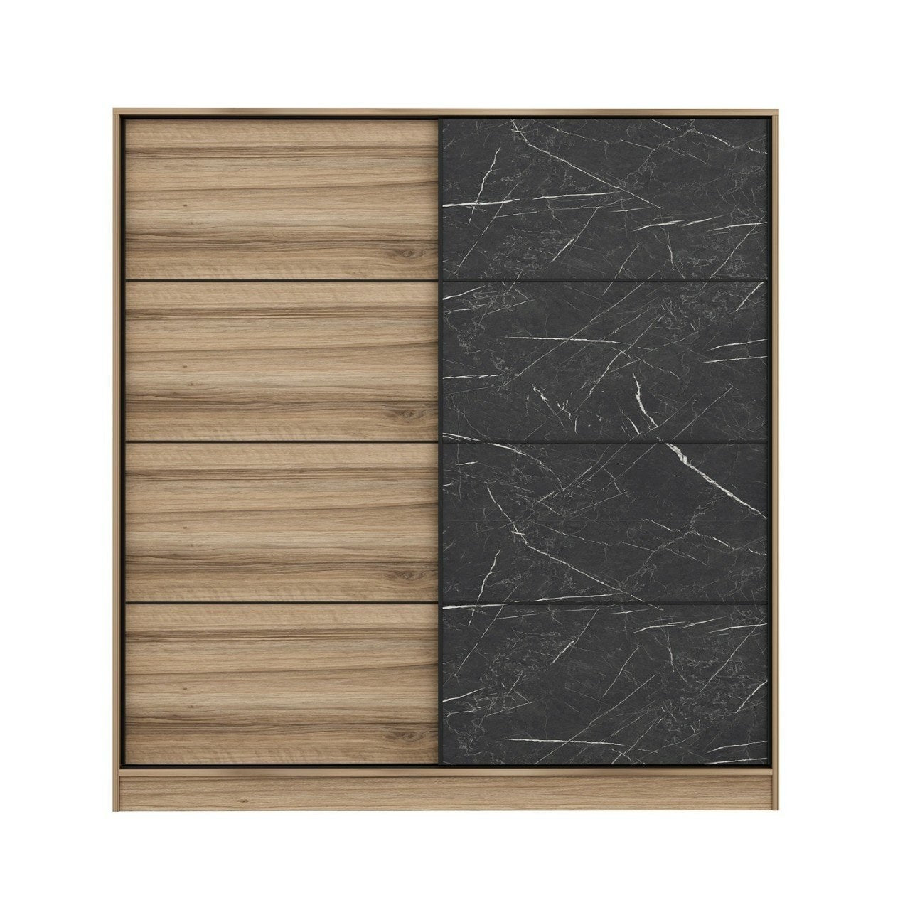 Ντουλάπα 180x210x52 εκ Dore Black 506MNR2538
