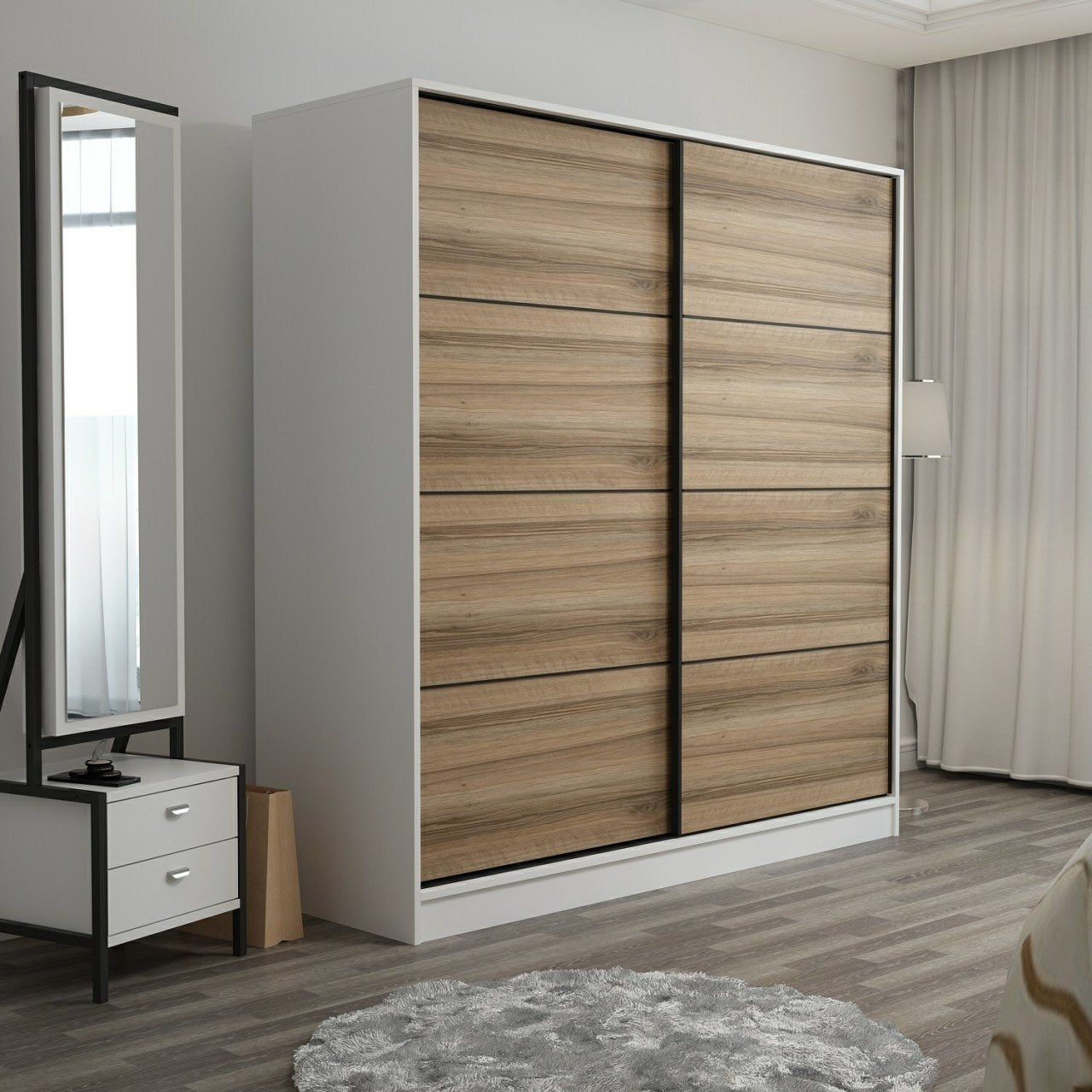 Ντουλάπα 220x210x52 εκ Λευκό 506MNR2544
