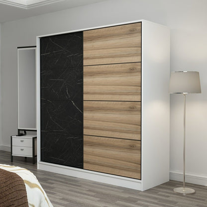 Ντουλάπα 220x210x52 εκ White Black 506MNR2548