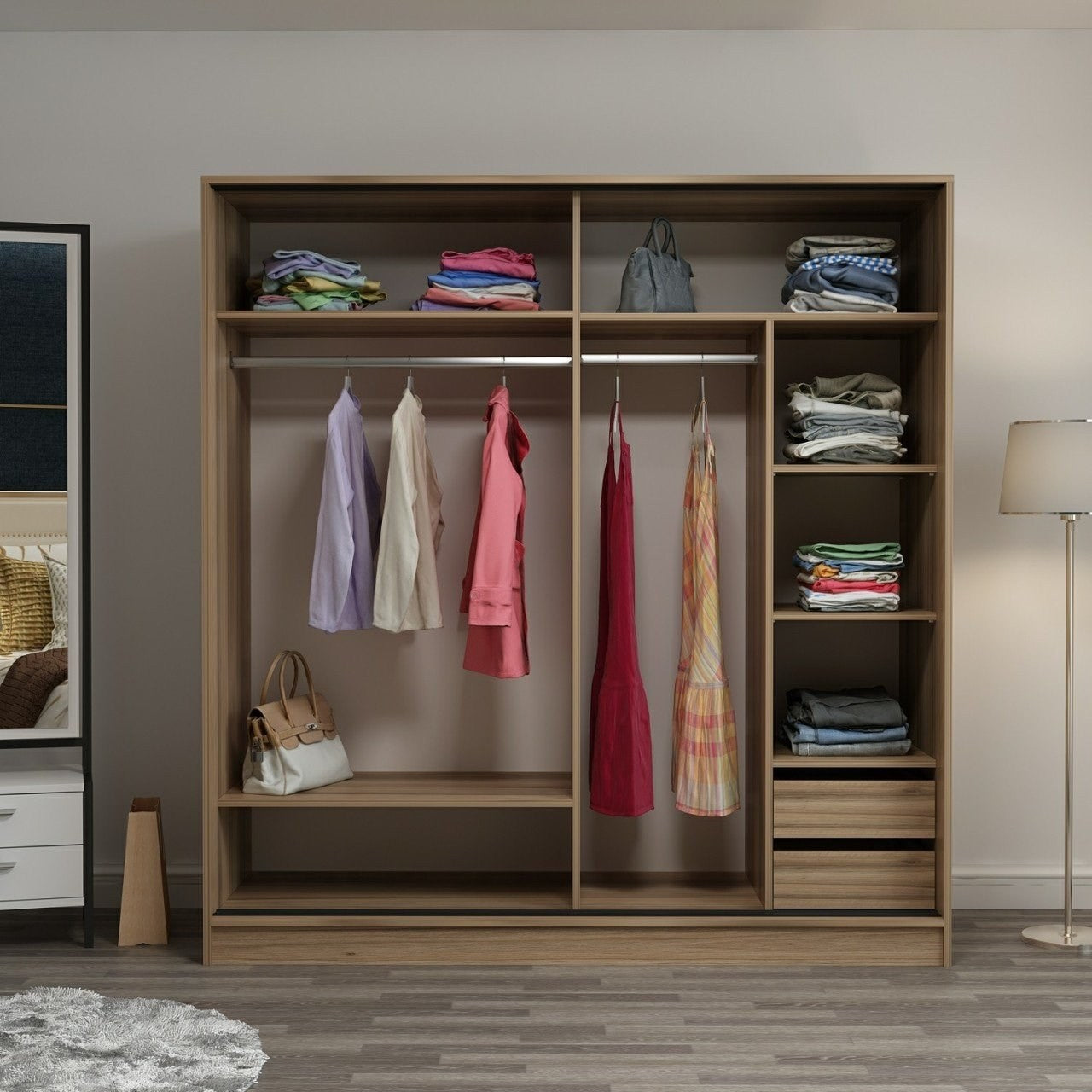 Ντουλάπα 220x210x60 εκ Dore 506MNR2553